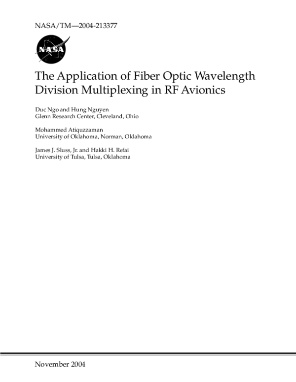 (PDF) The Application of Fiber Optic Wavelength Division Multiplexing ...