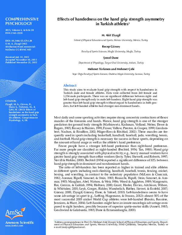 (PDF) Effects of handedness on the hand grip strength asymmetry in ...
