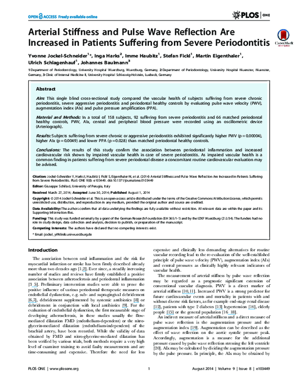 (PDF) Arterial stiffness and pulse wave reflection are increased in ...