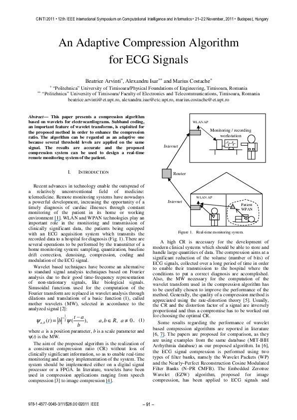 (PDF) An adaptive compression algorithm for ECG signals