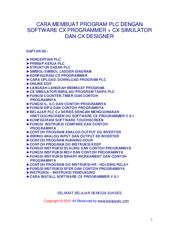 (PDF) CARA MEMBUAT PROGRAM PLC DENGAN SOFTWARE CX PROGRAMMER + CX ...