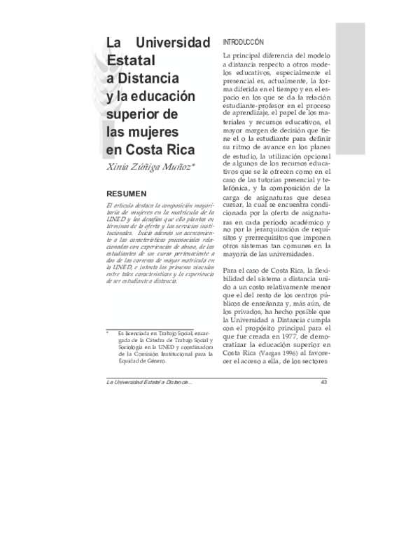 (PDF) La Universidad Estatal a Distancia y la educación superior de las ...