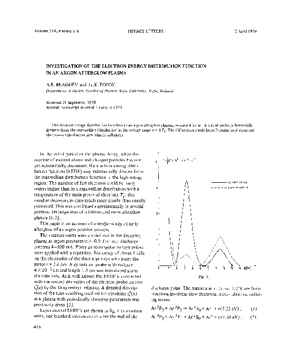 (PDF) Investigation of the electron energy distribution function in an ...