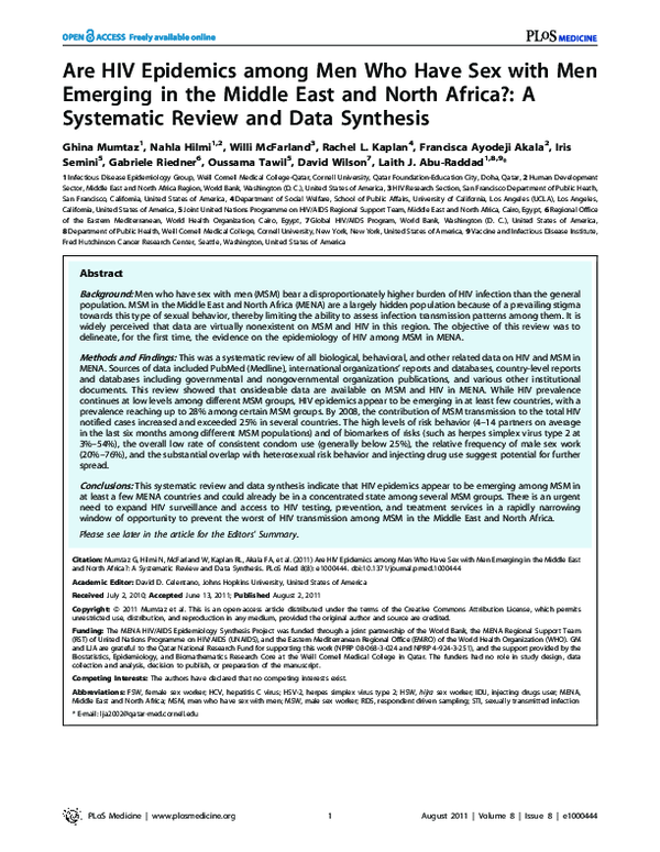 (PDF) Are HIV Epidemics among Men Who Have Sex with Men Emerging in the ...