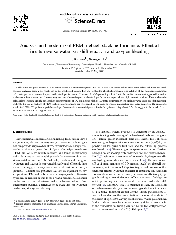 (PDF) Analysis and modeling of PEM fuel cell stack performance: Effect ...