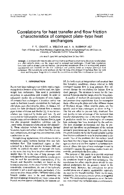 (PDF) Correlations for heat transfer and flow friction characteristics ...