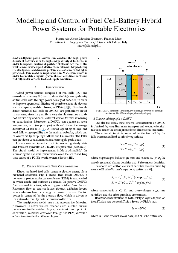 (PDF) Modeling and control of fuel cell-battery hybrid power systems ...