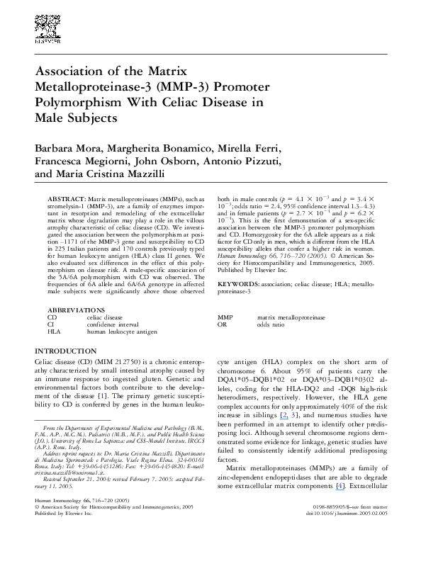 (PDF) Association of the Matrix Metalloproteinase-3 (MMP-3) Promoter ...