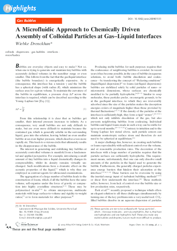 (PDF) A Microfluidic Approach to Chemically Driven Assembly of ...