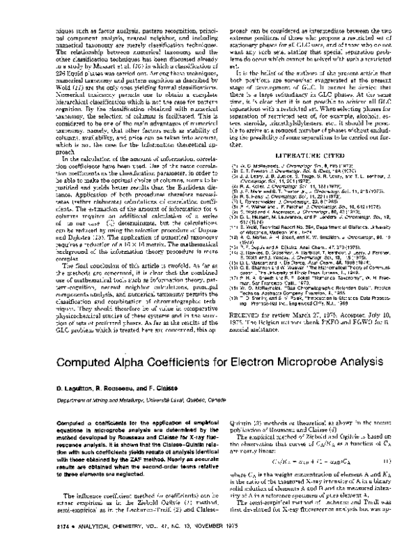 (PDF) Computed alpha coefficients for electron microprobe analysis