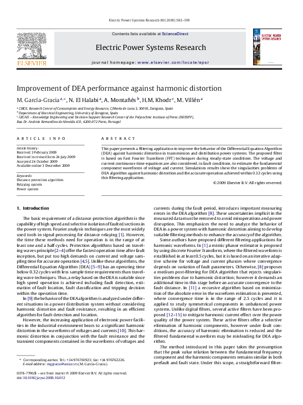 (PDF) Improvement of DEA performance against harmonic distortion