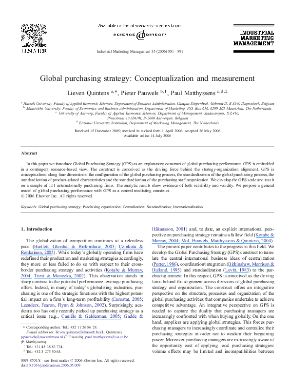 Strategic role of purchasing image