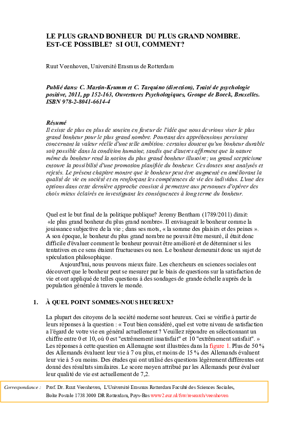 Le Plus Grand Bonheur Du Plus Grand Nombre www.academia.edu
