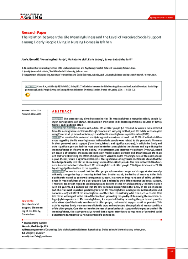 (PDF) The Relation between the Life Meaningfulness and the Level of ...