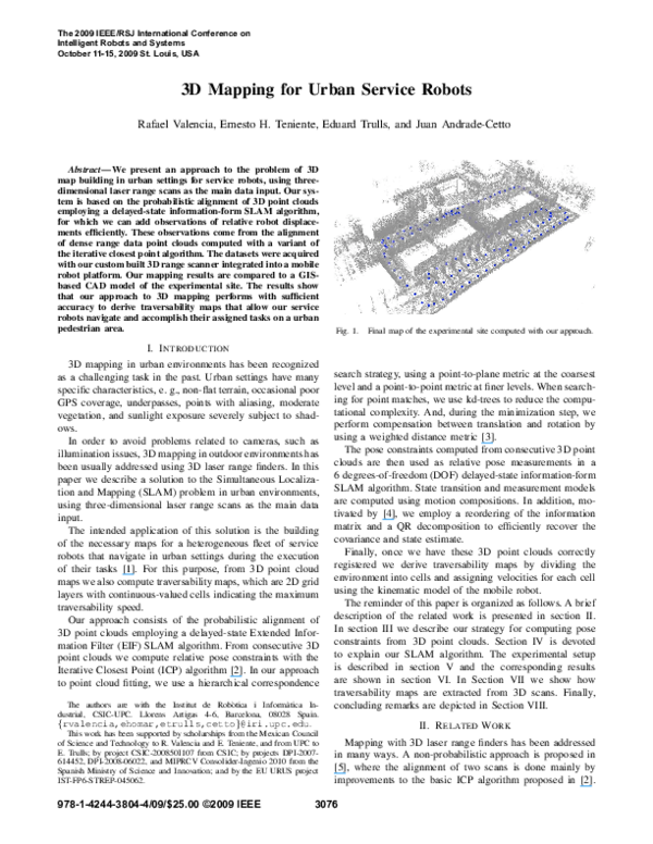(PDF) 3D mapping for urban service robots