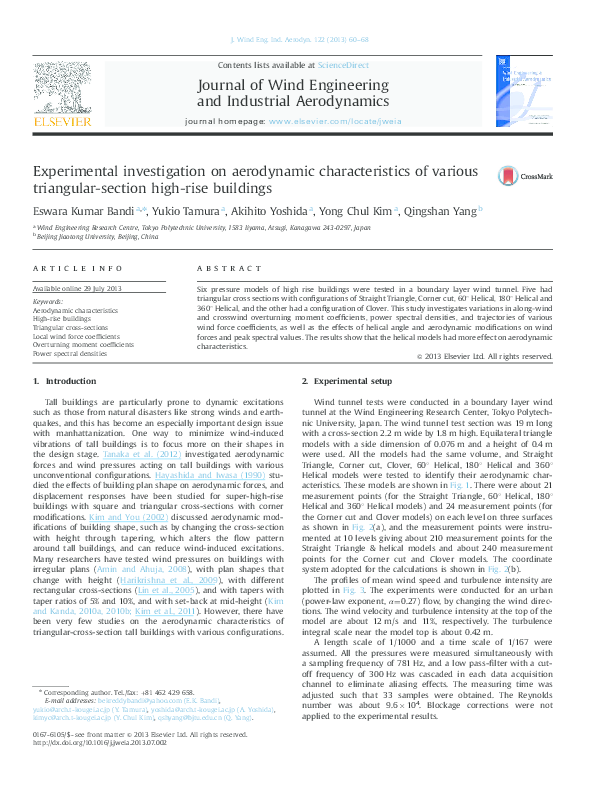 (PDF) Experimental investigation on aerodynamic characteristics of ...