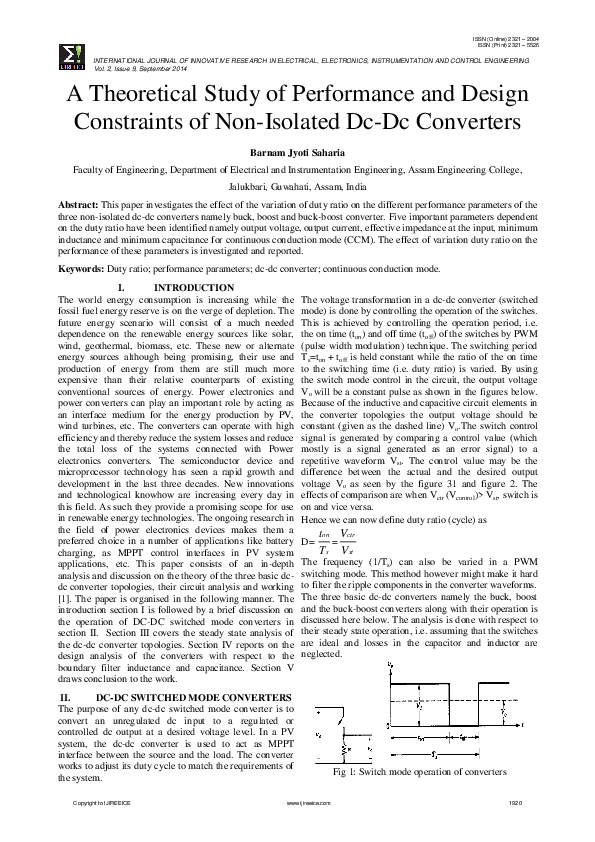 (PDF) A Theoretical Study of Performance and Design Constraints of Non ...