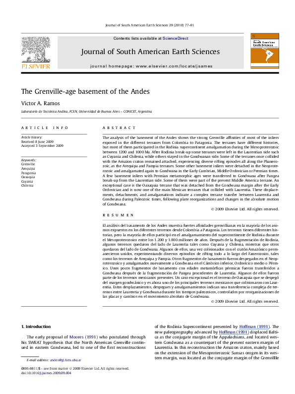PDF) The Grenville-age basement of the Andes