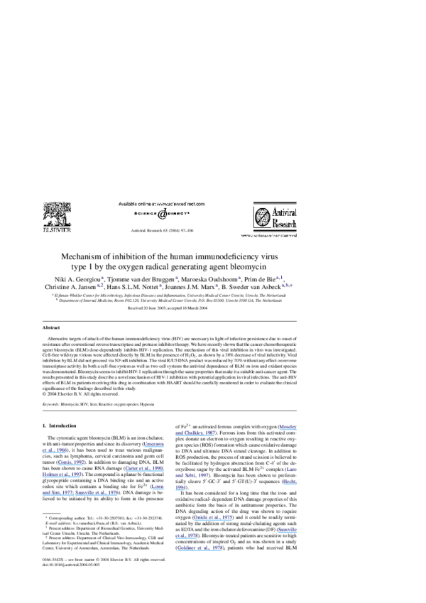 (PDF) Mechanism of inhibition of the human immunodeficiency virus type ...