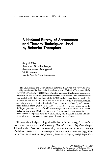 (PDF) A national survey of assessment and therapy techniques used by ...