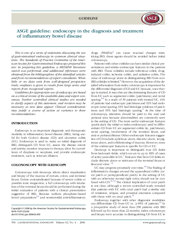 (PDF) ASGE guideline endoscopy in the diagnosis and treatment of