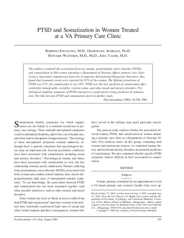 Neurobiology of somatic symptom disorder image