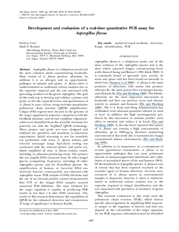 (PDF) Development and evaluation of a real-time quantitative PCR assay ...