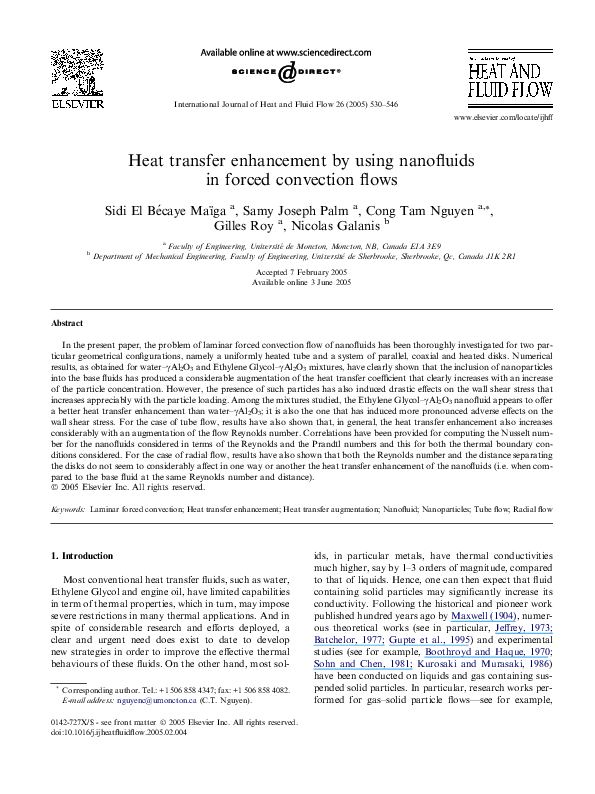 (PDF) Heat transfer enhancement by using nanofluids in forced ...