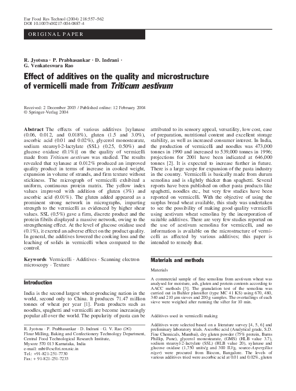 (PDF) Effect of additives on the quality and microstructure of ...