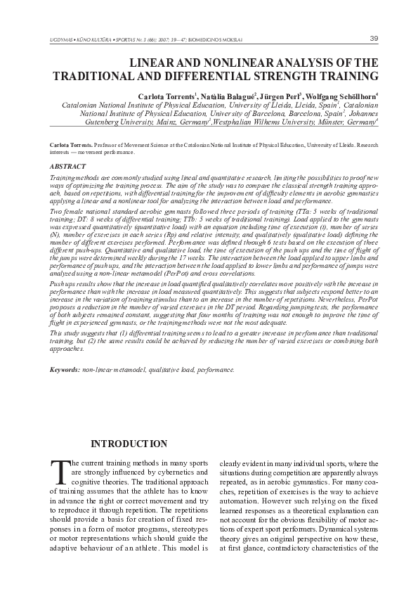 (PDF) Linear and Nonlinear Analysis of the Traditional and Differential ...