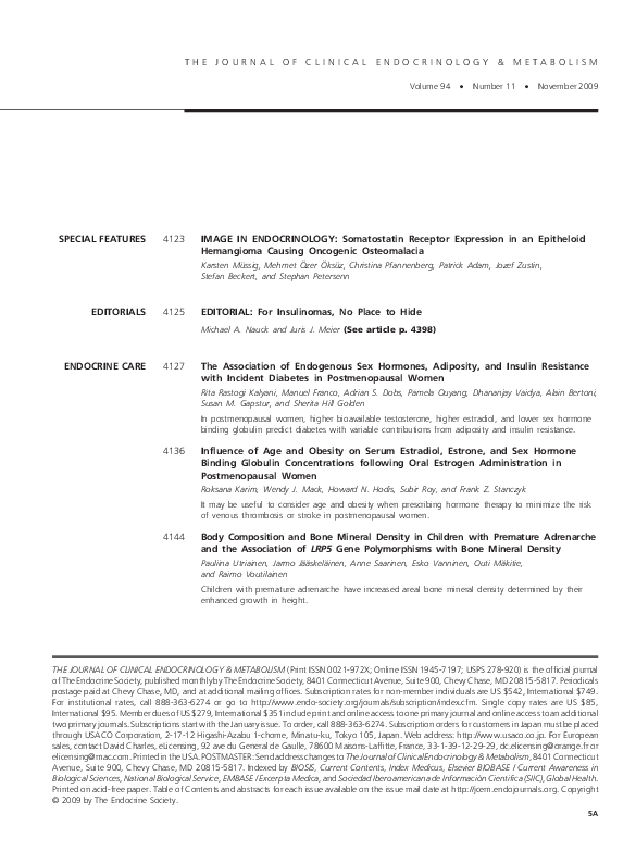 (PDF) ENDOCRINE CARE 4127 The Association of Endogenous Sex Hormones ...