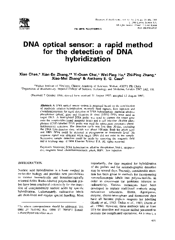 (PDF) DNA optical sensor: a rapid method for the detection of DNA ...