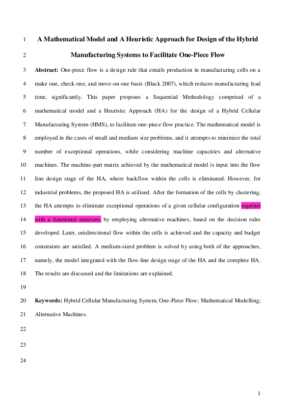 (PDF) A Mathematical Model and A Heuristic Approach for Design of the ...