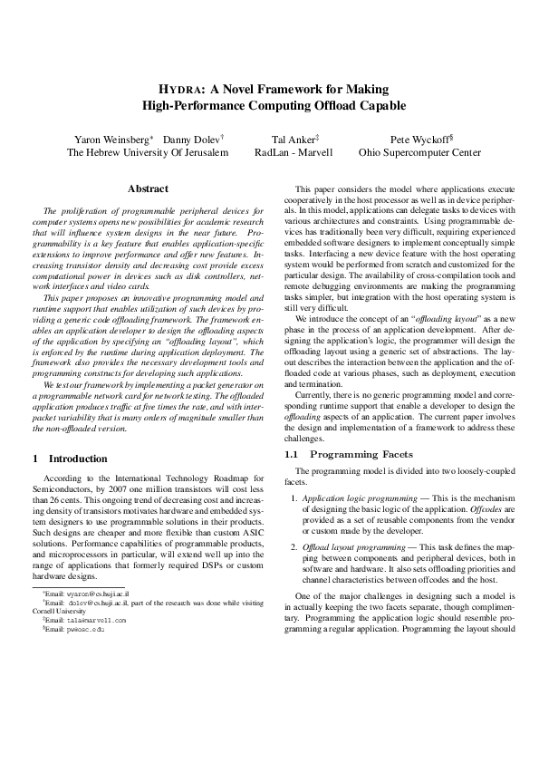 (PDF) HYDRA: A Novel Framework for Making High-Performance Computing ...