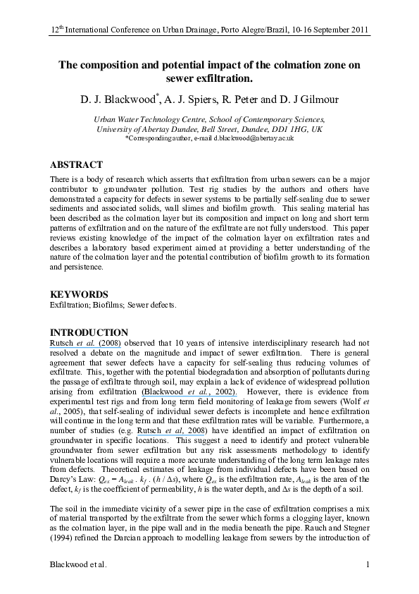 (PDF) The composition and potential impact of the colmation zone on ...