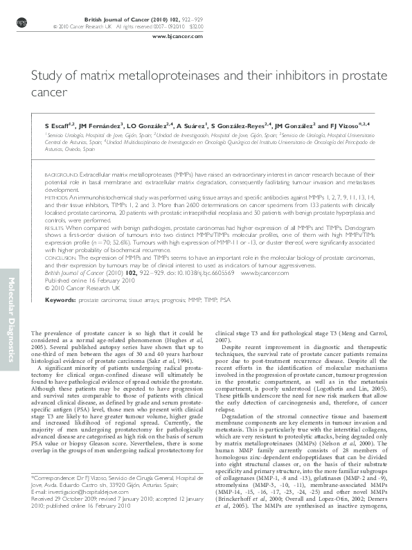 (PDF) Study of matrix metalloproteinases and their inhibitors in breast ...