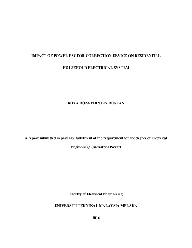 (PDF) IMPACT OF POWER FACTOR CORRECTION DEVICE ON RESIDENTIAL HOUSEHOLD