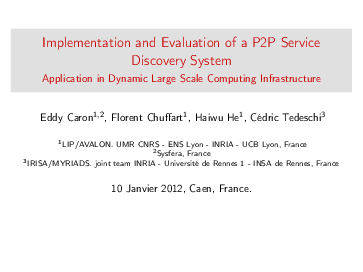 (PDF) Implementation and Evaluation of a P2P Service Discovery System ...