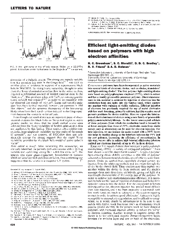 (PDF) Efficient light-emitting diodes based on polymers with high ...