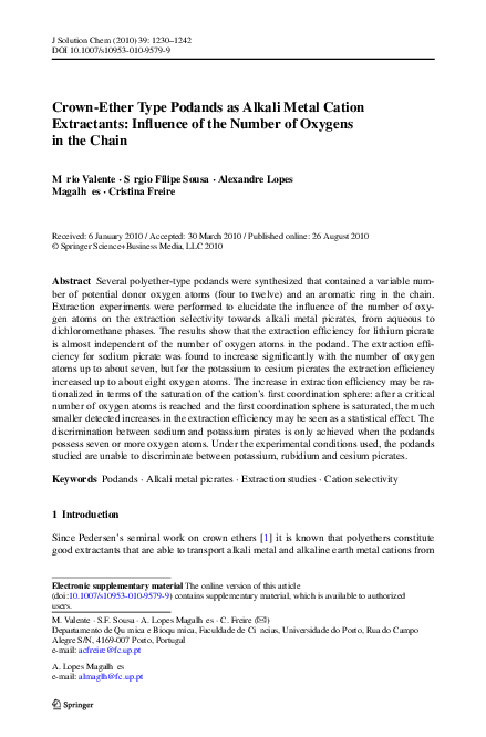 (PDF) Crown-Ether Type Podands as Alkali Metal Cation Extractants ...
