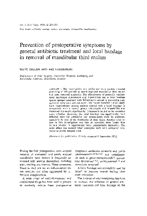 (PDF) Prevention of postoperative symptoms by general antibiotic ...