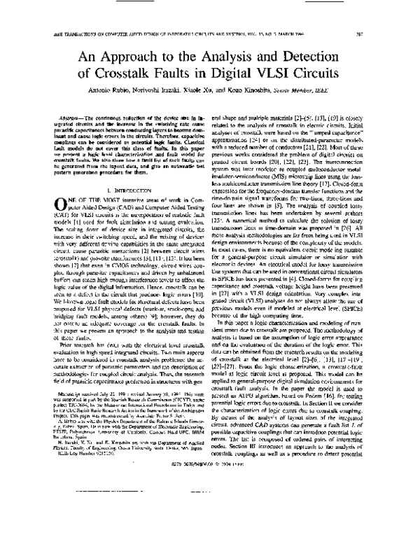 (PDF) An approach to the analysis and detection of crosstalk faults in ...