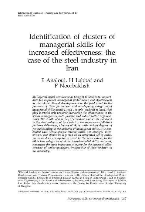 pdf-managerial-skills-clusters-in-iranian-steel-industry