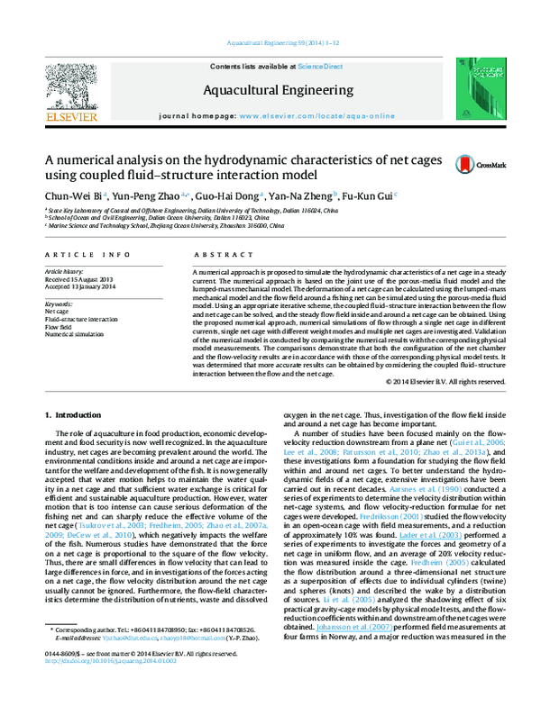 (PDF) A numerical analysis on the hydrodynamic characteristics of net ...