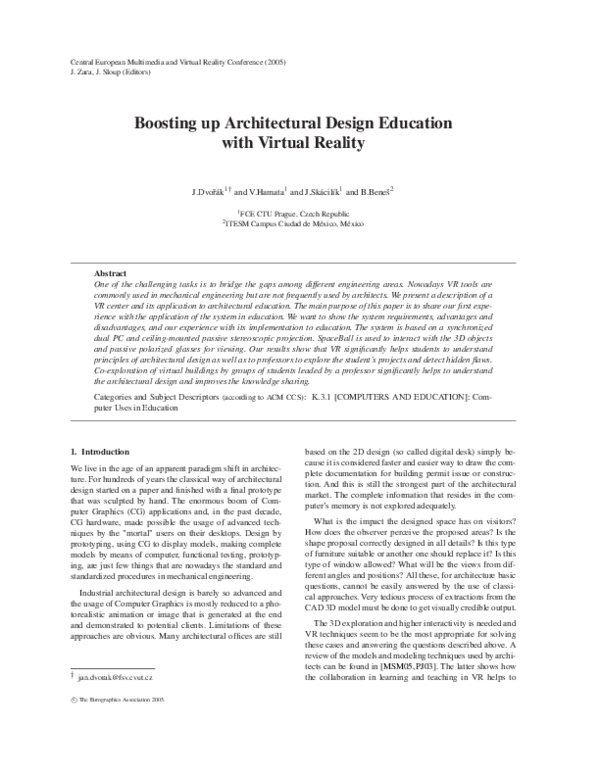 (PDF) Boosting up Architectural Design Education with Virtual Reality