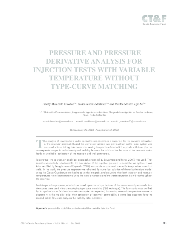 (PDF) Pressure and Pressure Derivative Analysis for Linear Homogeneous ...