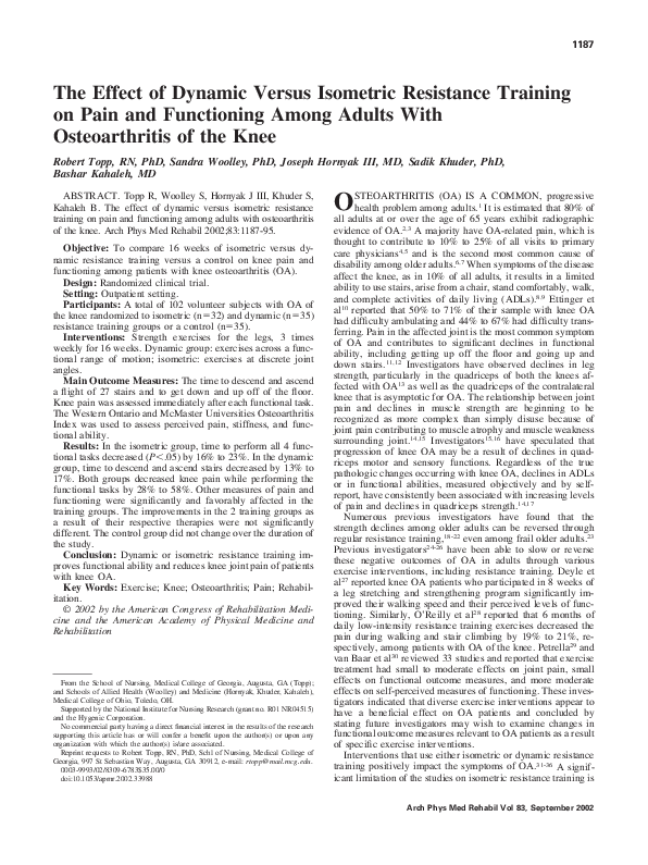(PDF) The effect of dynamic versus isometric resistance training on ...