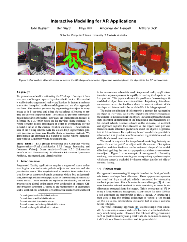 (PDF) Interactive modelling for AR applications