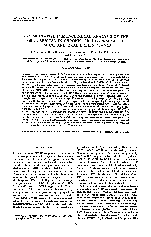 (PDF) A comparative immunological analysis of the oral mucosa in ...
