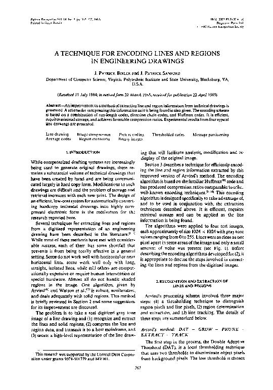 (PDF) A technique for encoding lines and regions in engineering drawings